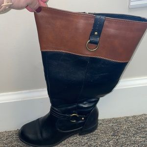 Black and Brown knee boots